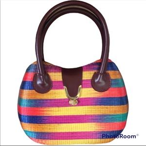 Vintage Woven Multicolor Handbag
